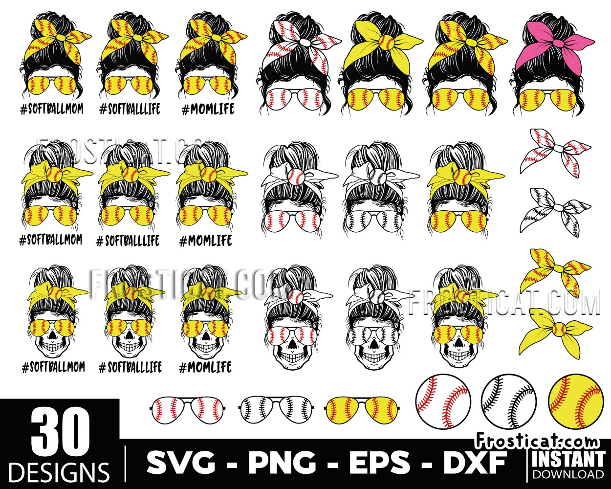 30 Softball Mom Svg Bundle, Softball Mom Svg, Softball Svg