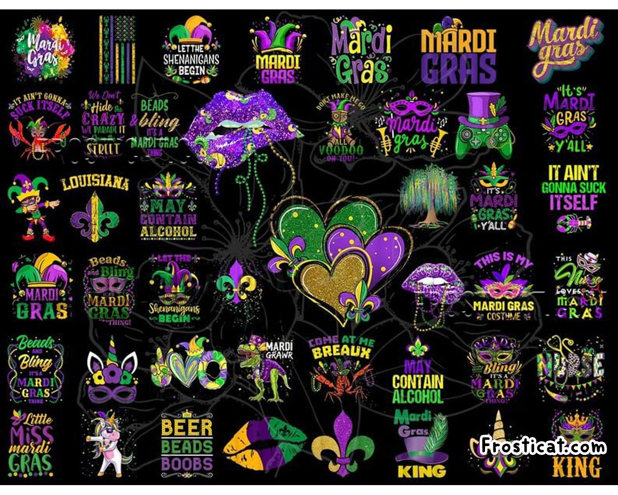 45 Mardi Gras Png Bundle, Fleur De Lis Png, Fat Tuesday Png
