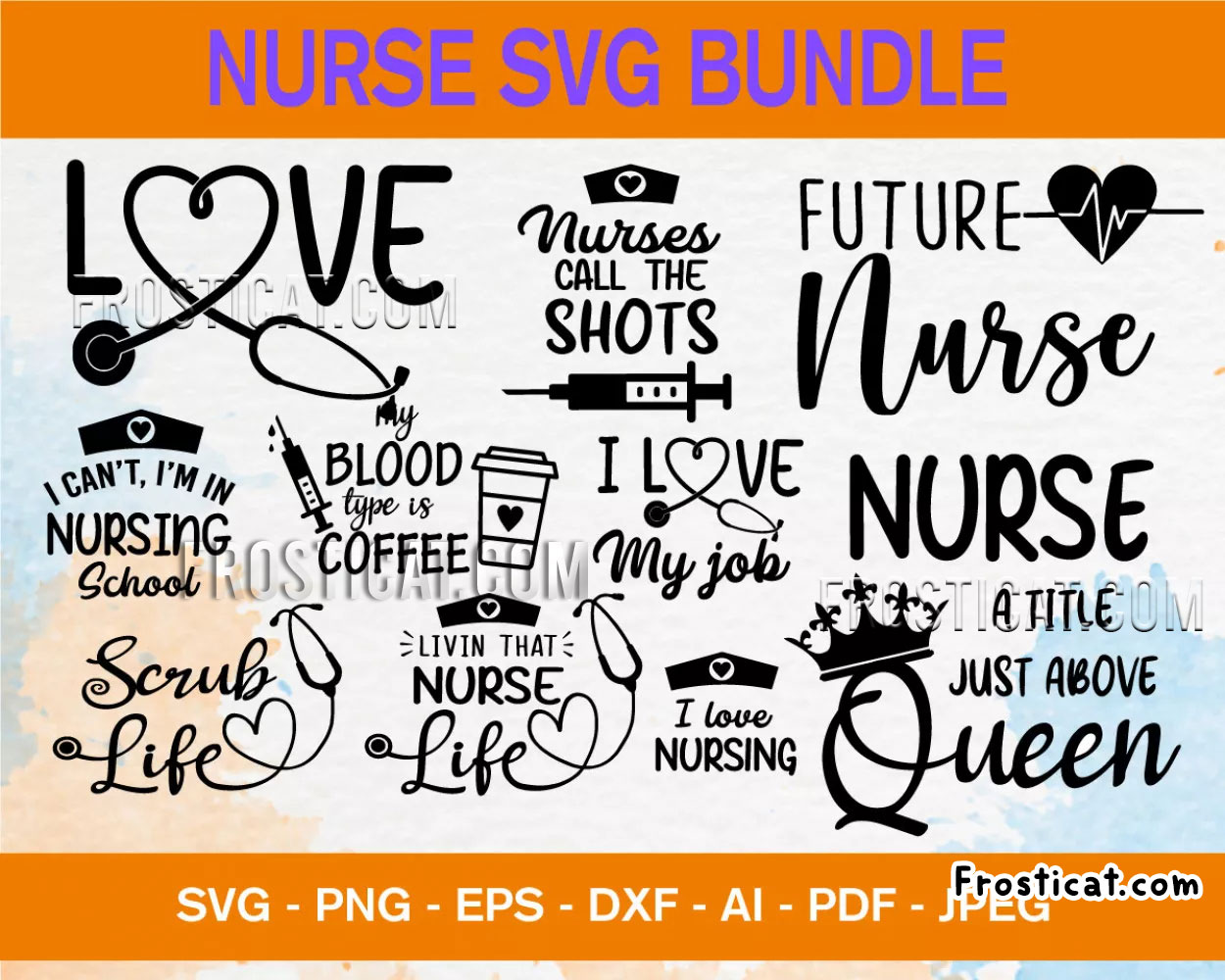 100 Nurse Svg Bundle, Nurse Svg, Stethoscope Svg