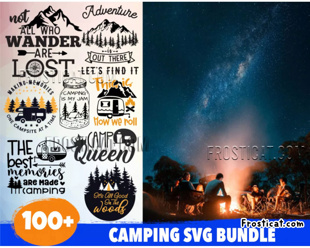100 Camping Svg Bundle, Camping Svg, Camper Svg