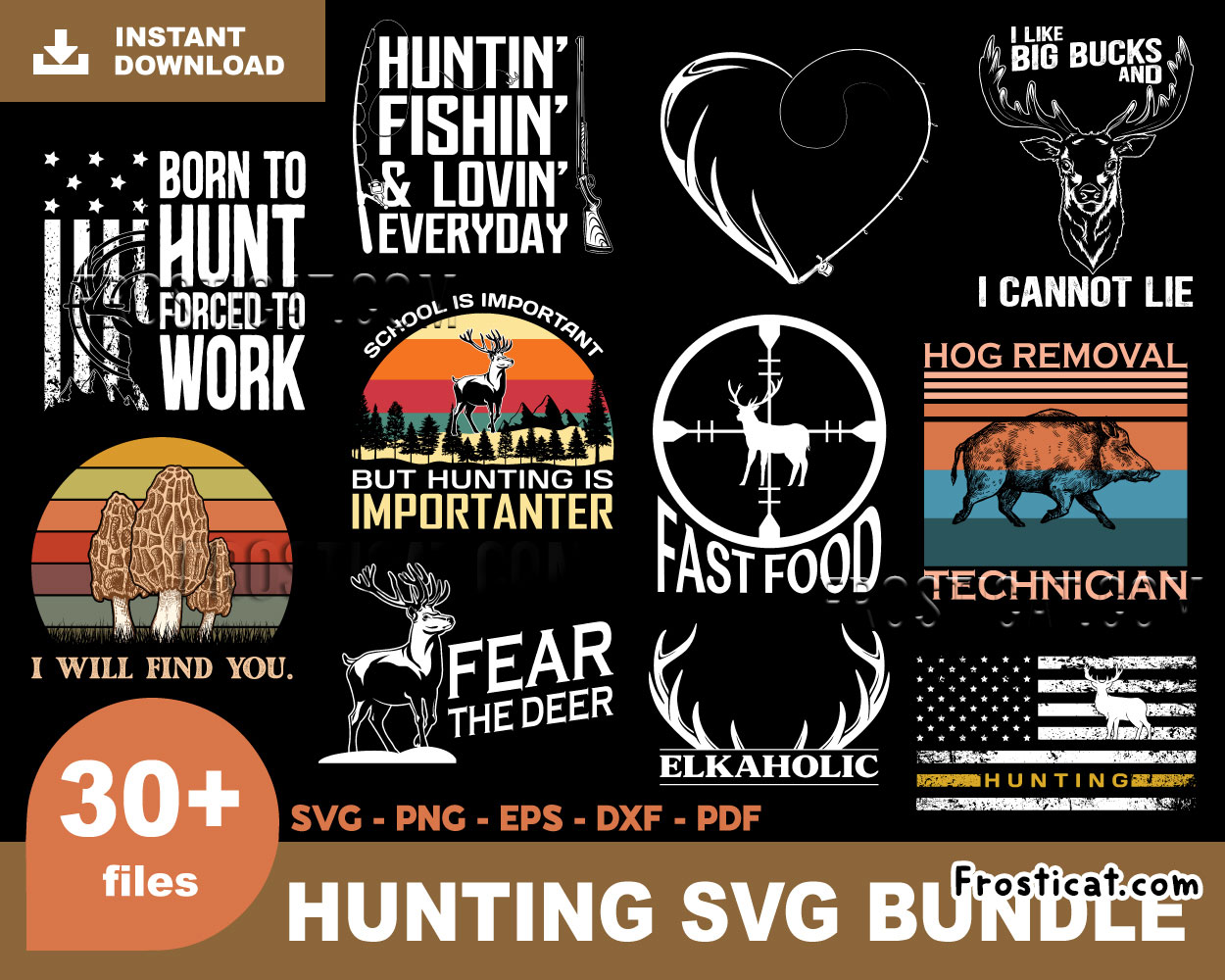 30 Hunting Svg Bundle, Hunter Svg, Deer Hunting Svg