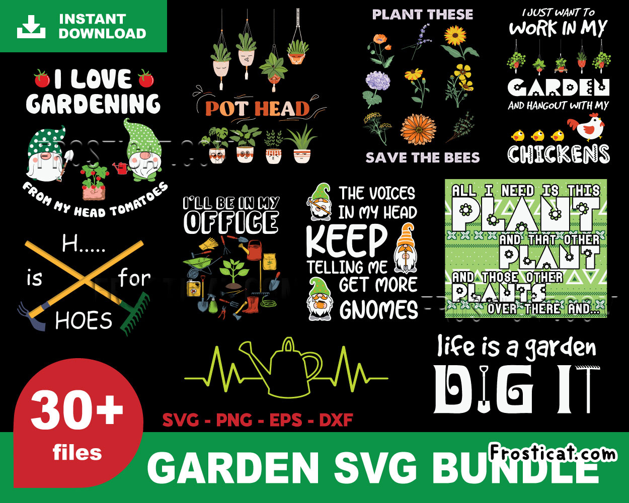30 Gardening Svg Bundle, Home Decor Svg, Floral Wall Decor