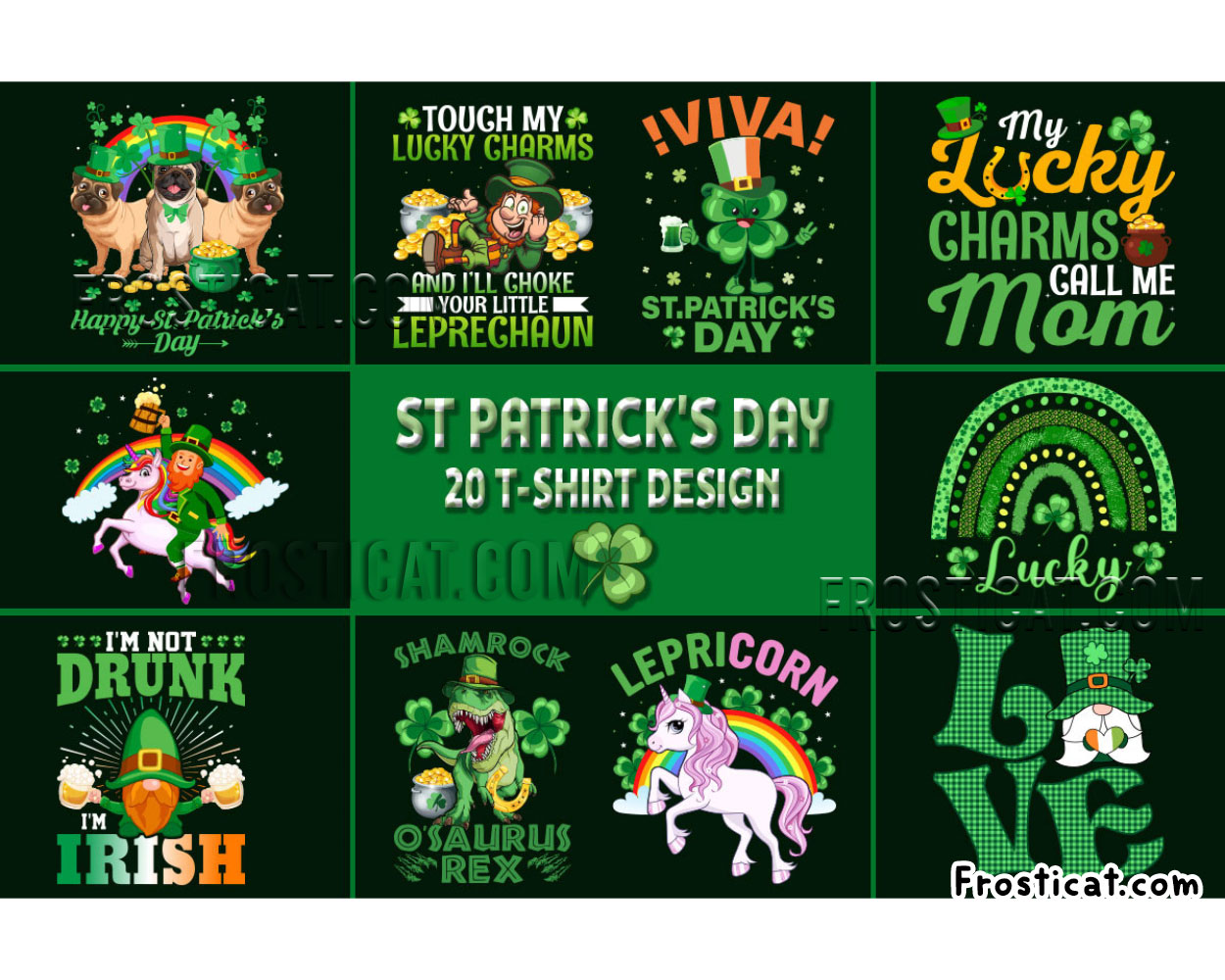 20 St Patricks Day Tshirt Design Svg Bundle