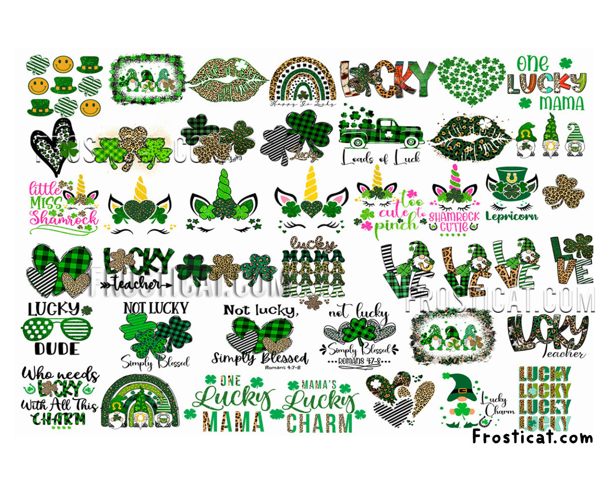 50 St Patricks Day Leopard Print Png Bundle