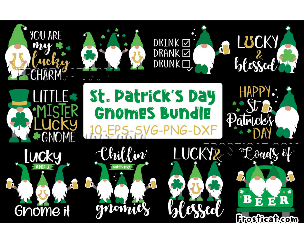 10 St Patricks Day Gnome Svg Bundle, St Patricks Day Svg