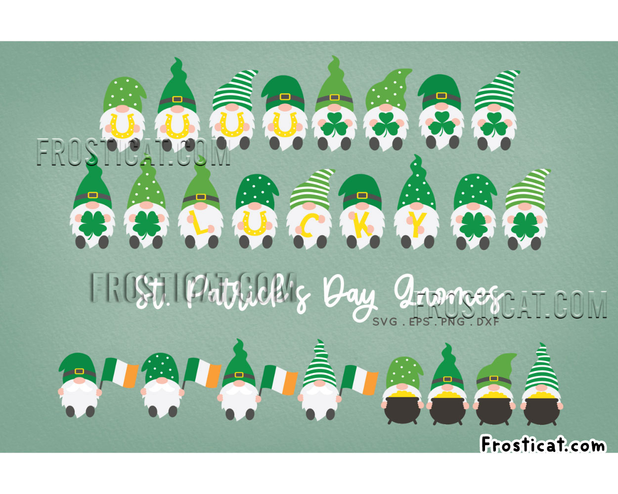 13 St Patricks Day Gnomes Svg Bundle