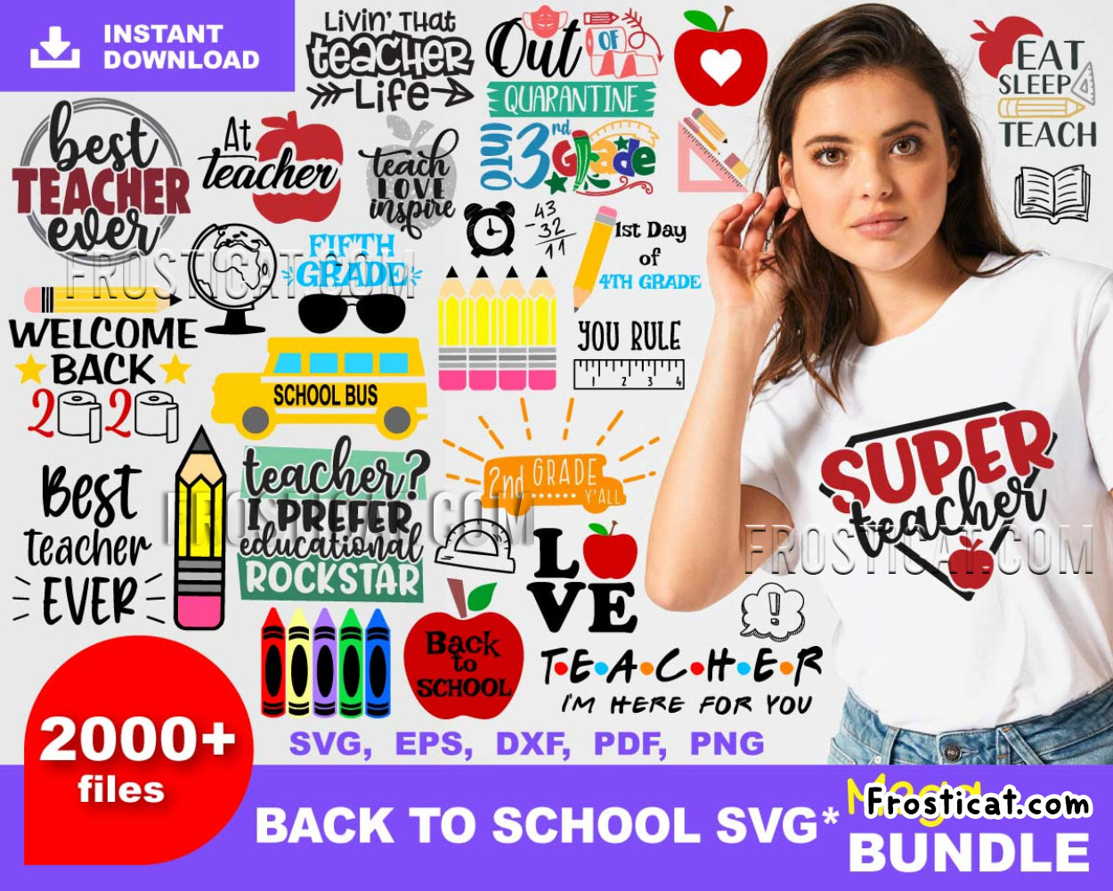 2000 Back To School Svg Bundle, First Day Of School Svg