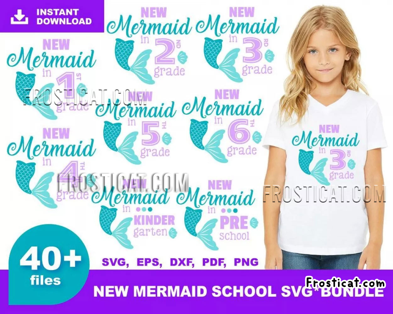40 New Mermaid School Svg Bundle, First Day Of School Svg