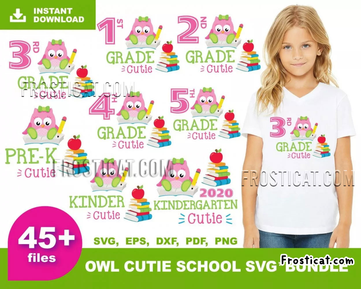 45 Owl Cutie School Svg Bundle, First Day Of School Svg