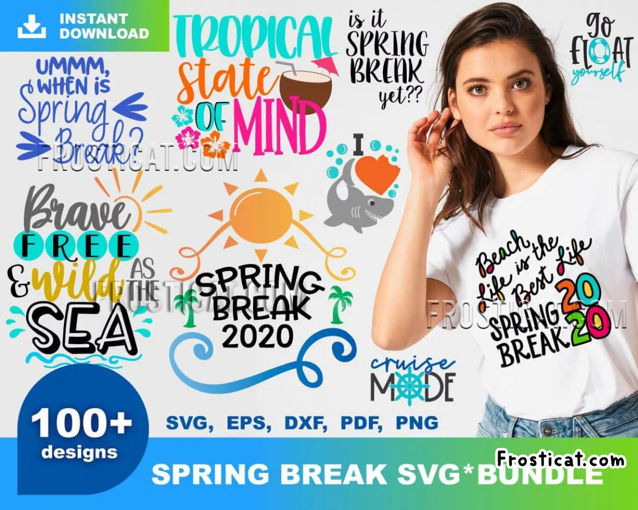 100 Spring Break Svg Bundle, Spring Svg, Sea Svg