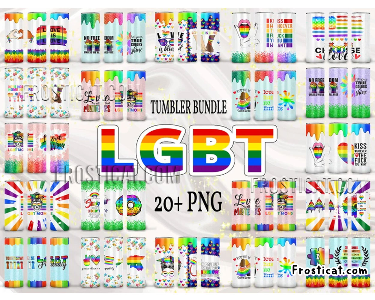 20 LGBT Tumbler Png Bundle, Gay Tumbler Png