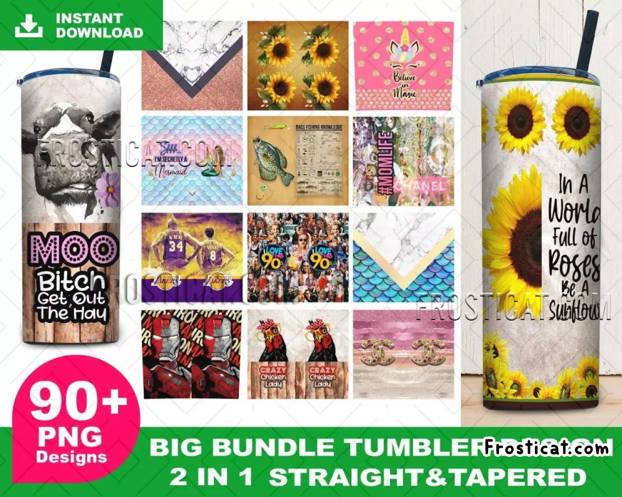 90 Straight And Tapered Tumbler Png Bundle, Tumbler Png