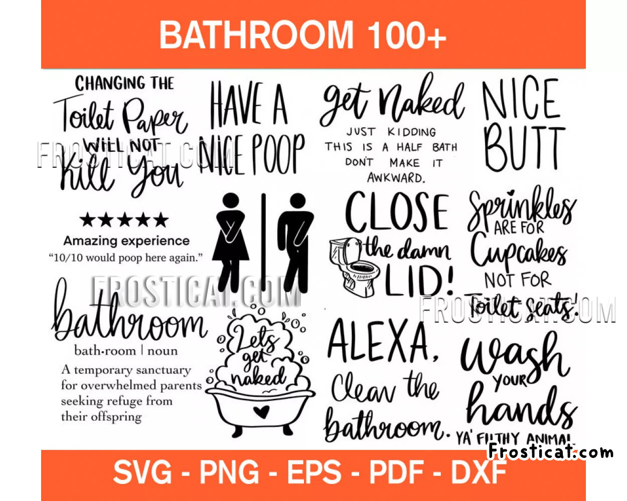 100 Bathroom Svg Bundle, Bathroom Svg, Bathroom Decor