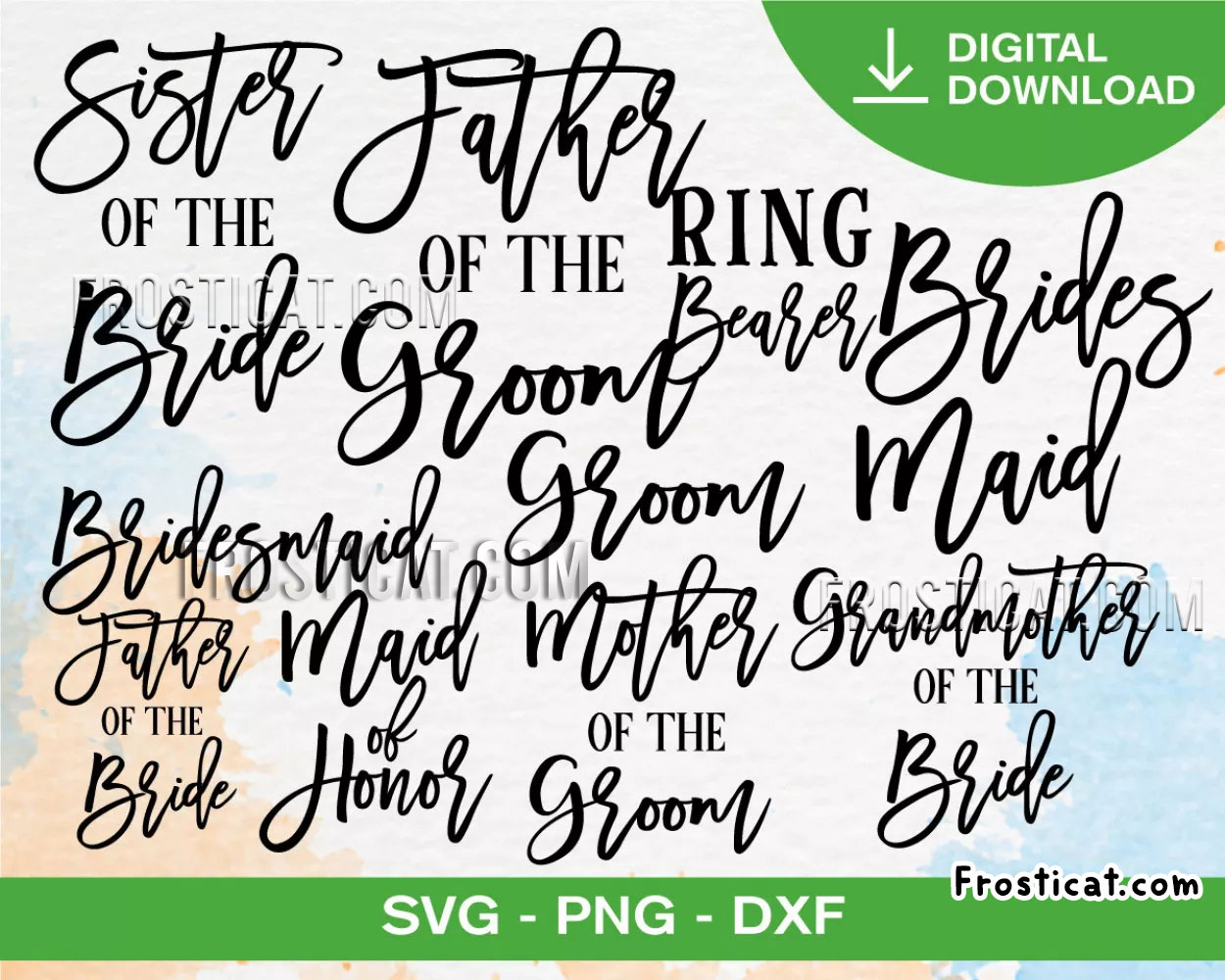 60 Bridal Party Svg Bundle, Wedding Party Svg, Wedding Svg