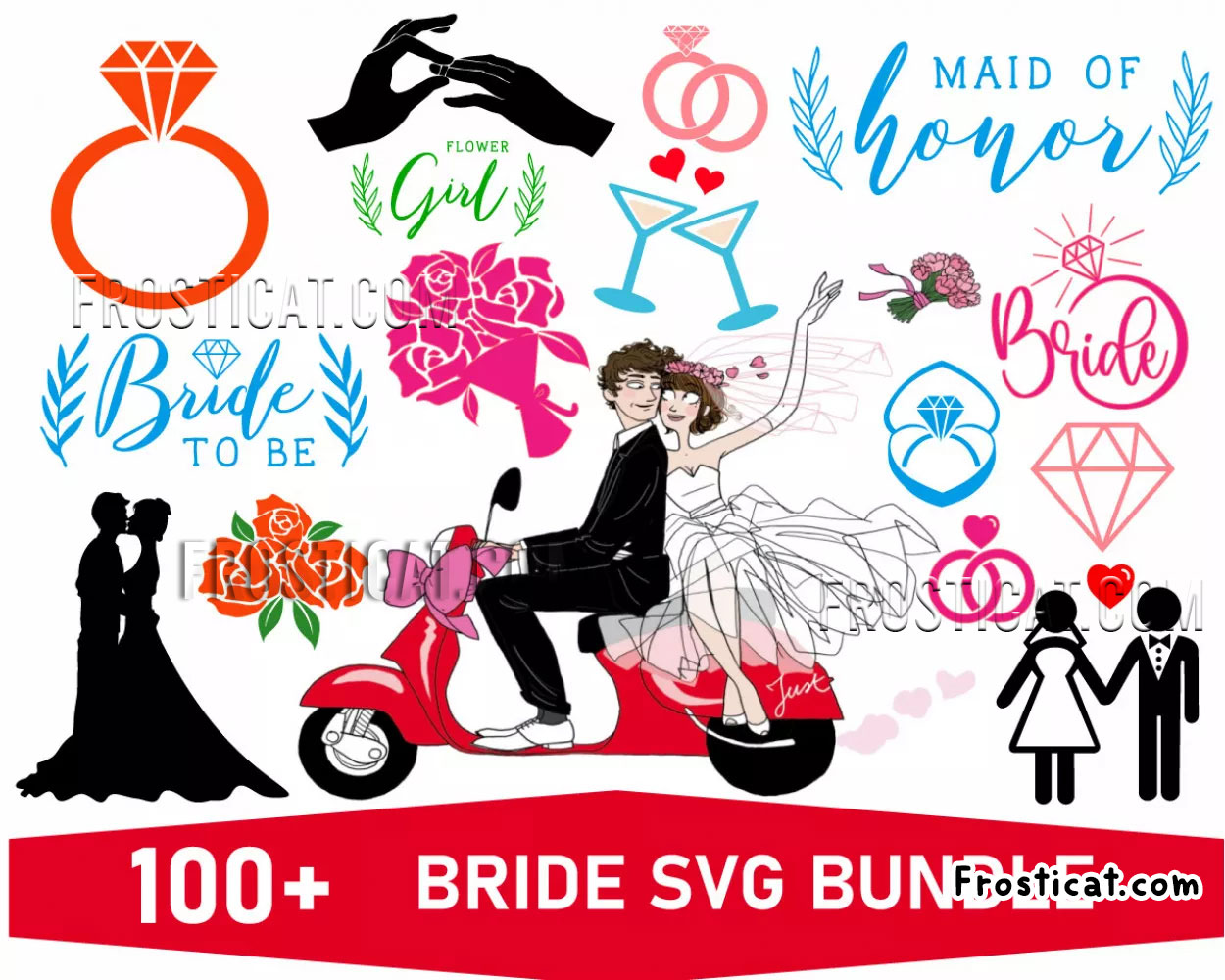 100 Bride Svg Bundle, Wedding Svg, Bride Svg, Groom Svg