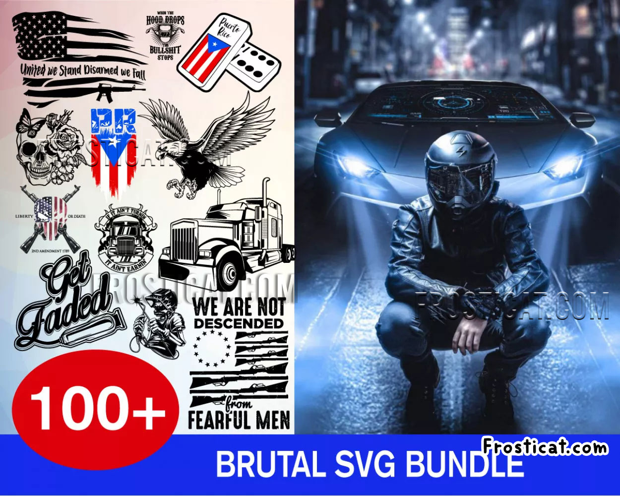100 Brutal Svg Bundle, Brutal Svg, Punisher Svg