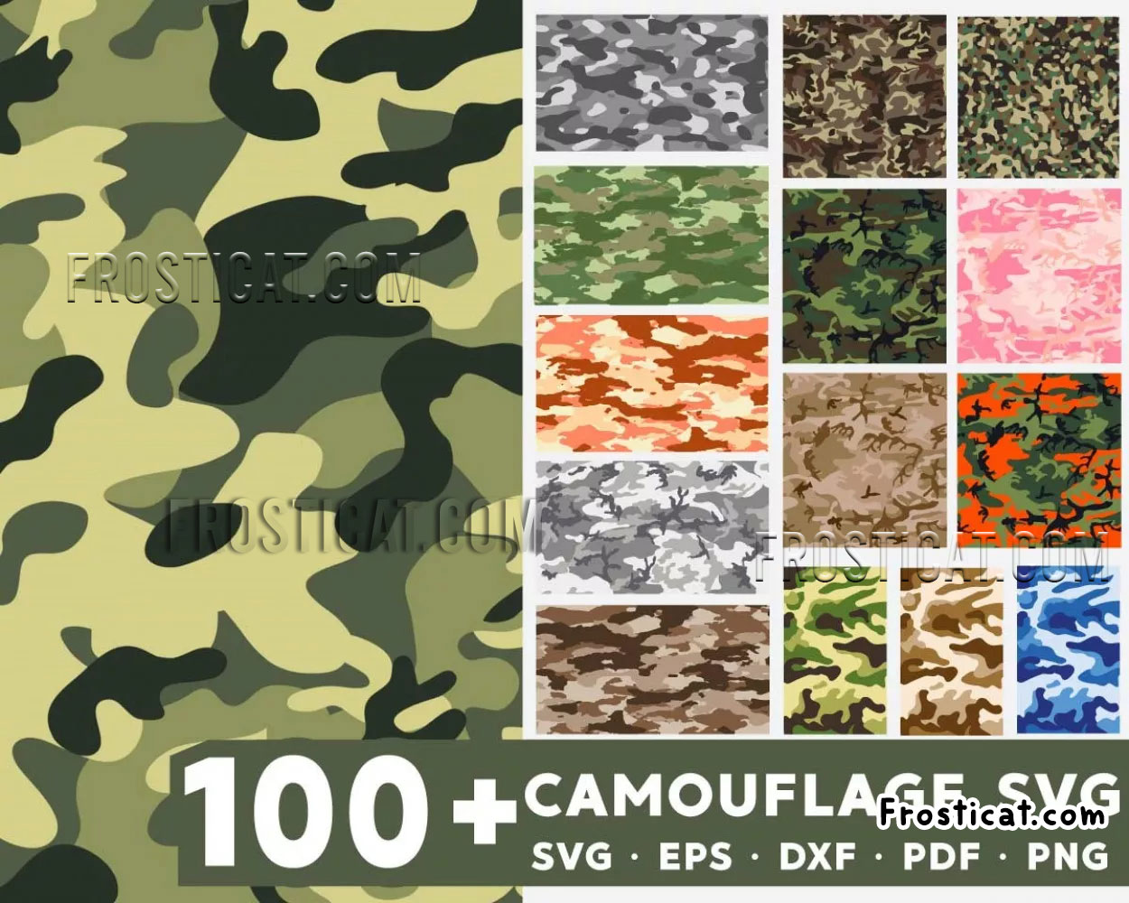 100 Camouflage Svg Bundle, Camo Pattern Svg, Camouflage Svg