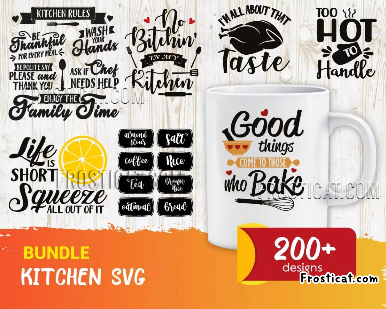 200 Kitchen Svg Bundle, Kitchen Svg, Baking Svg