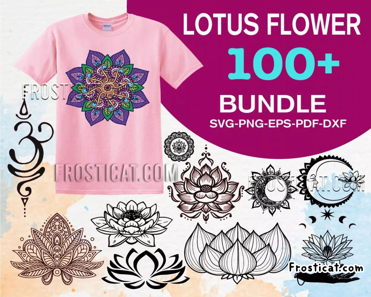 100 Lotus Flower Svg Bundle, Lotus Svg, Lotus Clipart
