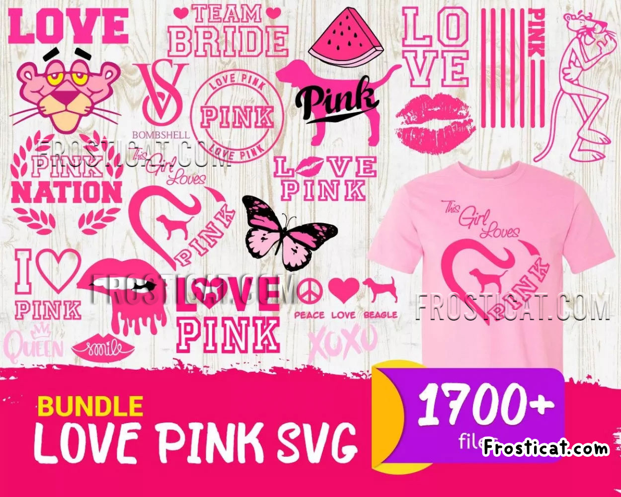 1700 Love Pink Svg Bundle, Pink Svg, Peace Love Pink Svg