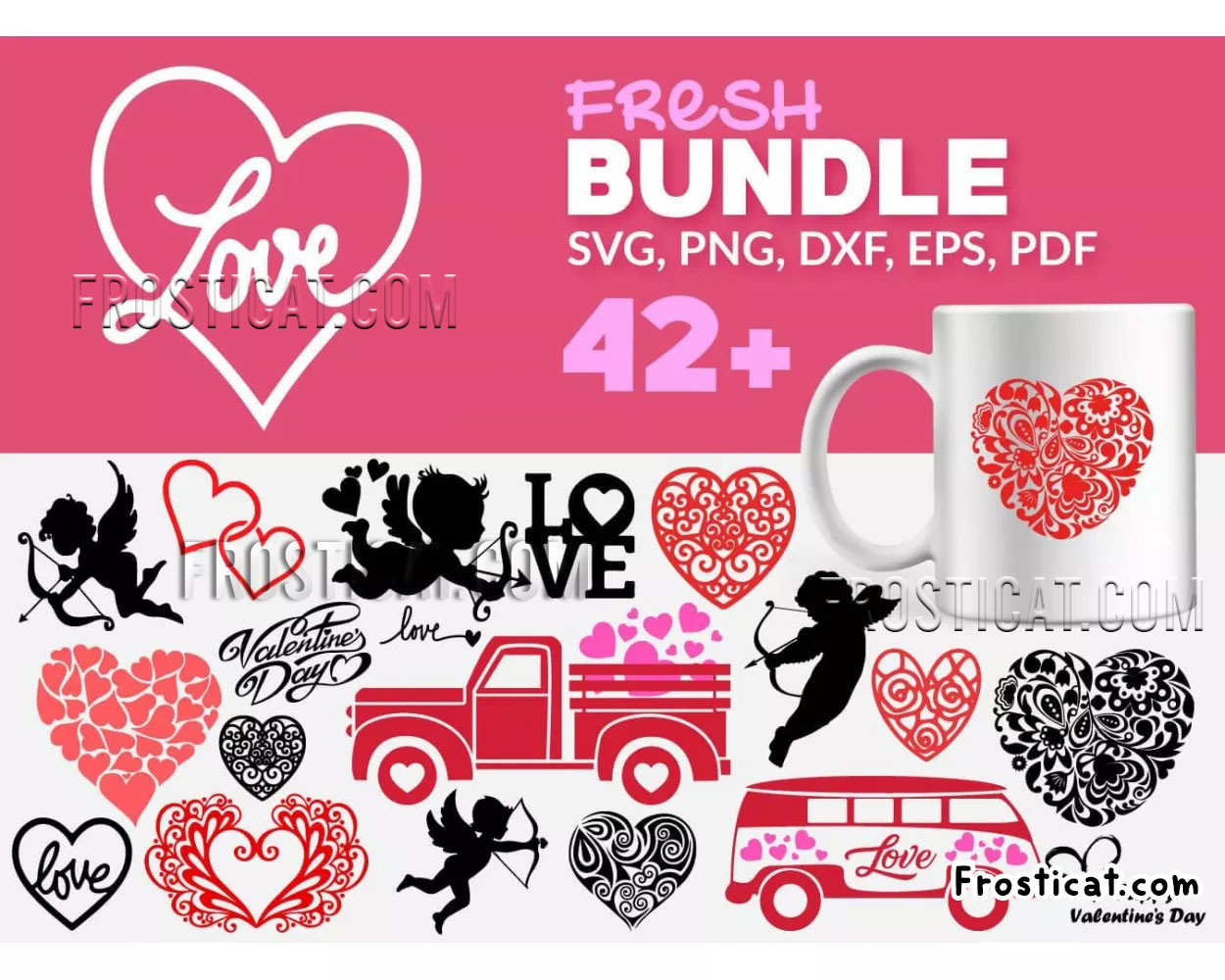 42 Love Svg Bundle, Valentines Day Svg, Valentine Svg