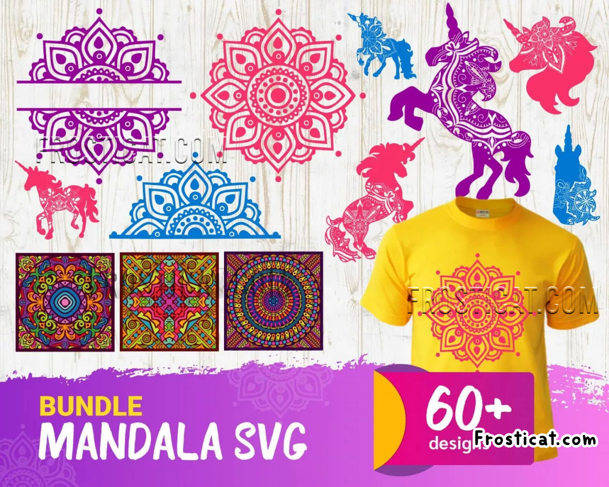 60 Mandala Svg Bundle, Mandala Svg, Floral Mandala Svg