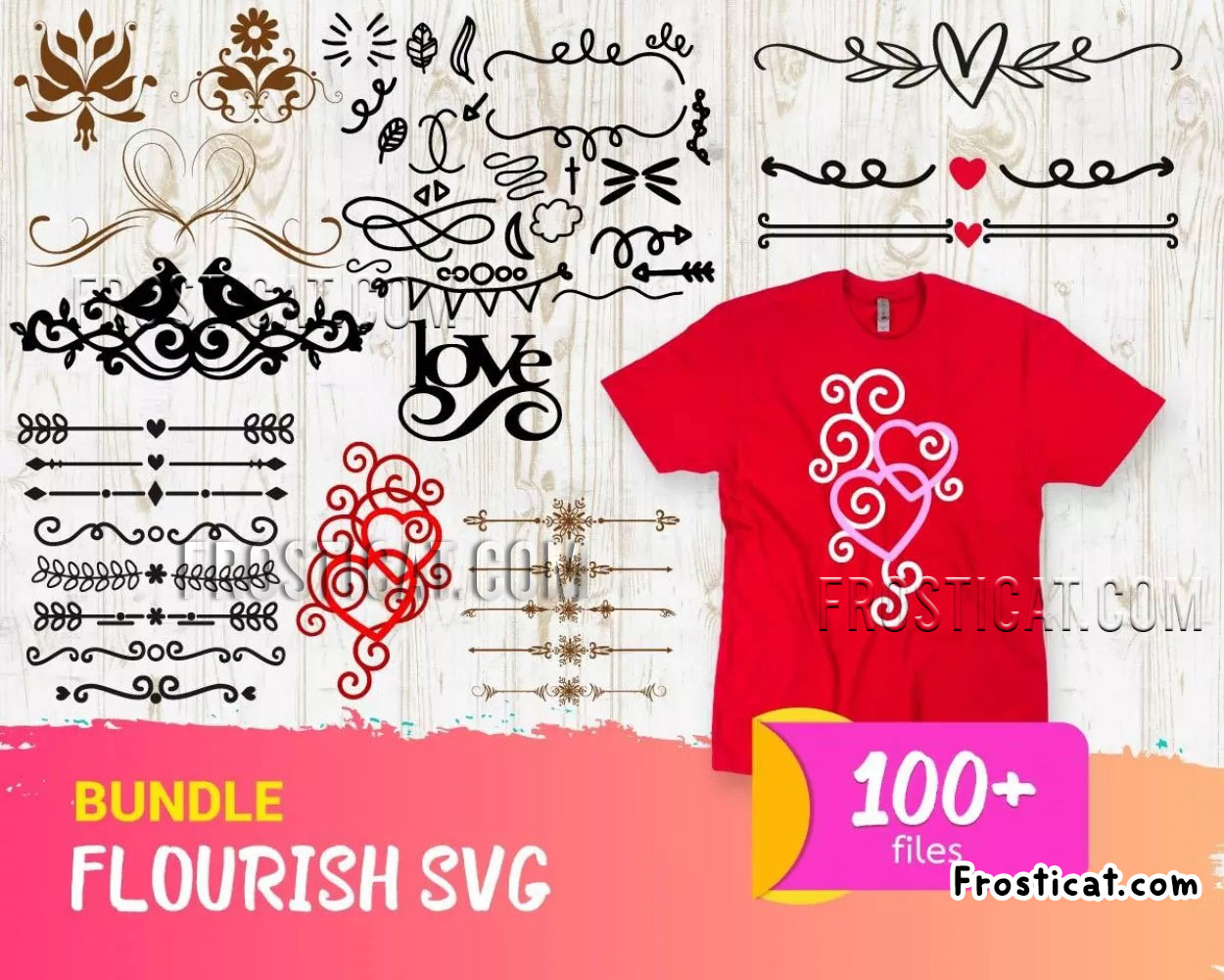 100 Flourish Svg Bundle, Swoosh Svg