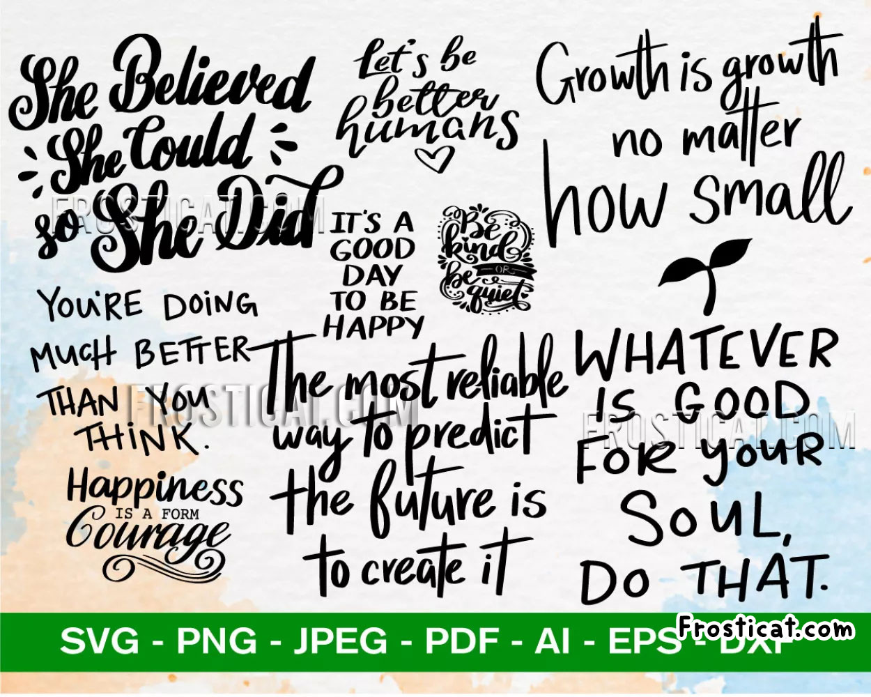 90 Positive Quotes Svg Bundle, Happy Svg