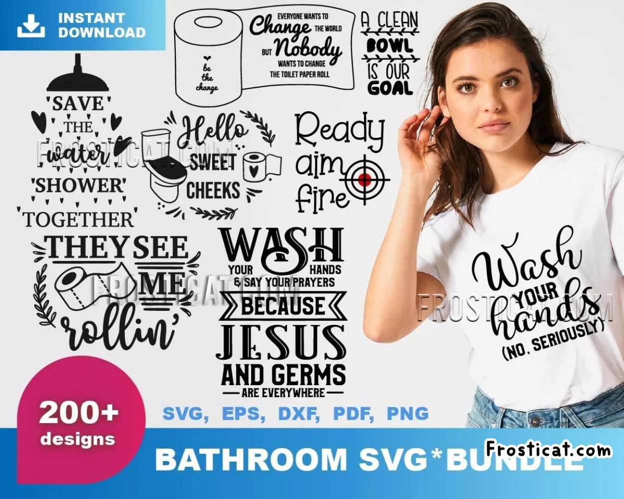 200 Bathroom Svg Bundle, Bathroom Svg, Bathroom Decor