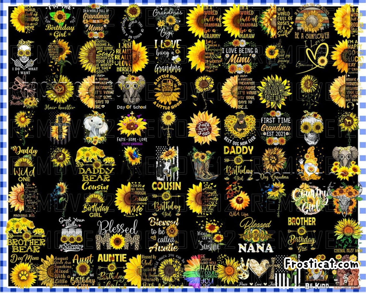 170 Sunflower Png Bundle, Sublimation Design, Sunflower Png