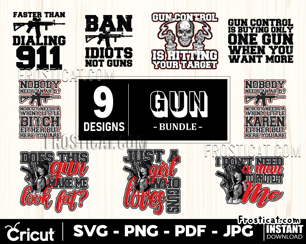 9 Gun Png Bundle, 2nd Amendment Png, Second Amendment Png