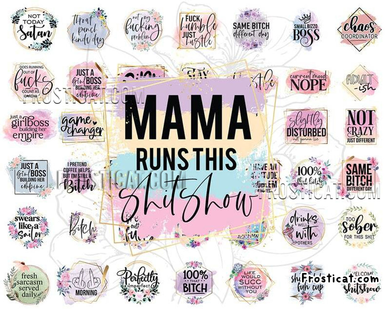 40 Funny Sarcastic Quote Sublimation Png Bundle