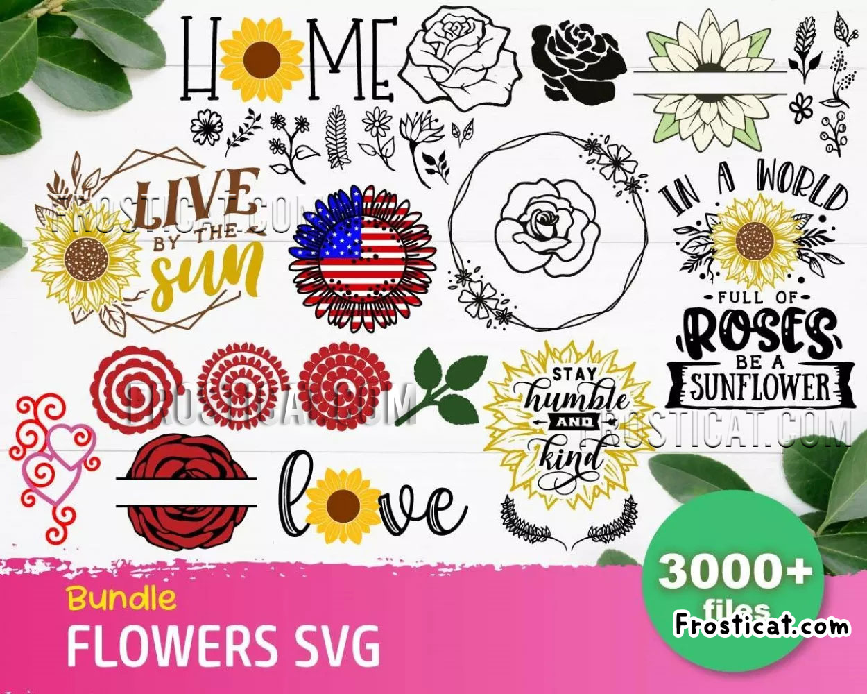 3000 Flowers Svg Bundle, Sunflower Svg