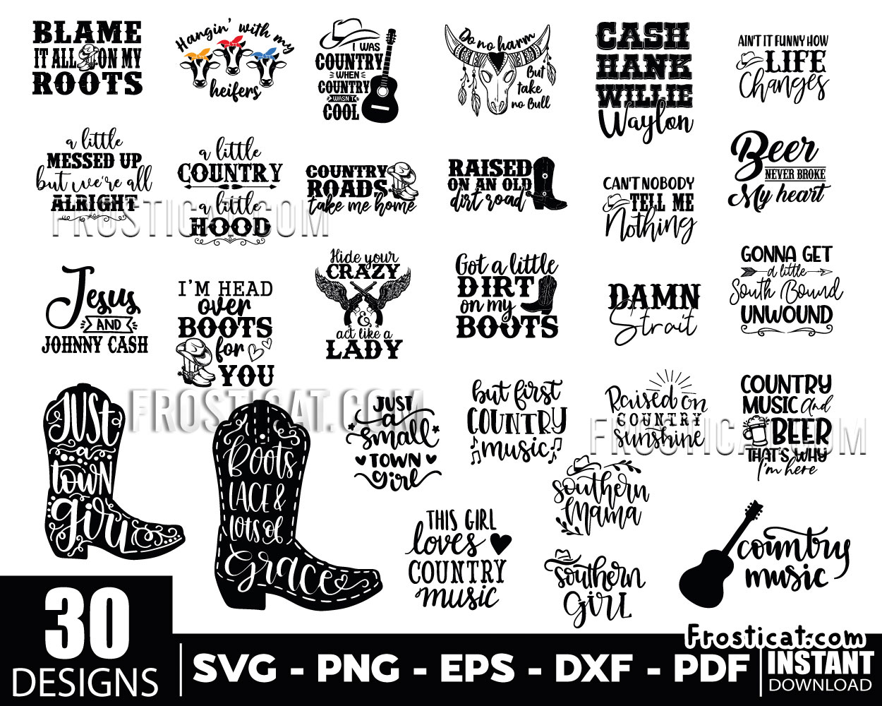 30 Southern Girl Svg Bundle, Country Svg, Country Shirt Svg