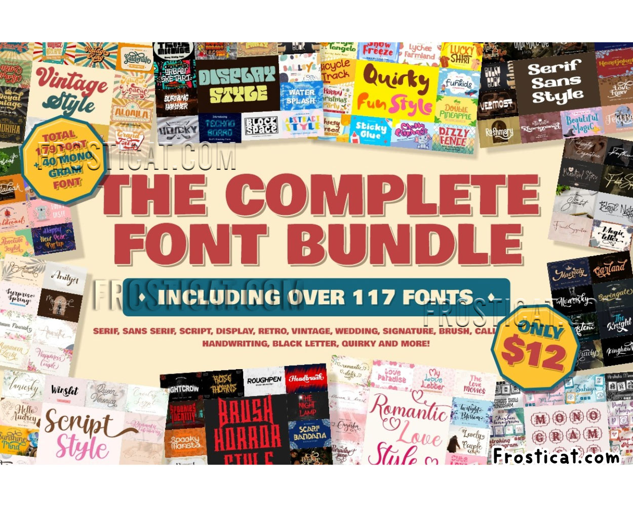 117 Fonts Bundle, Handwritten Font, Font Bundle