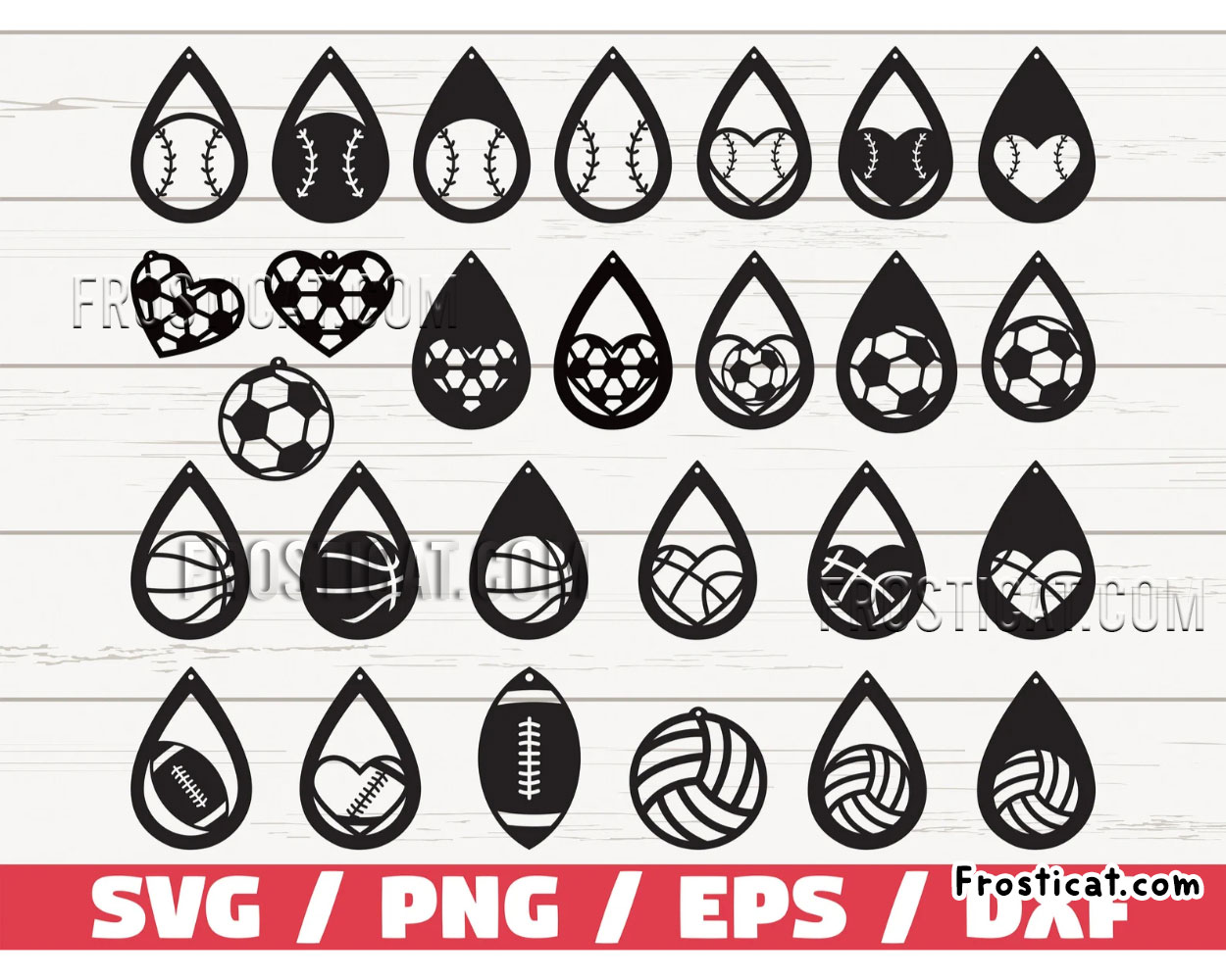 27 Sport Earrings Svg Bundle, Earrings Bundle Svg