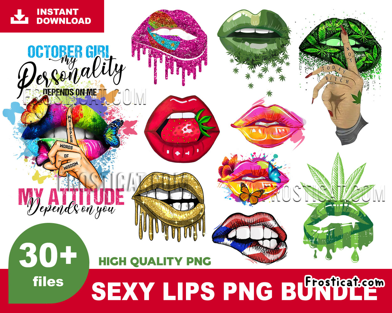 32 Sexy Lips Png Bundle, Clipart Lips, PNG Lips