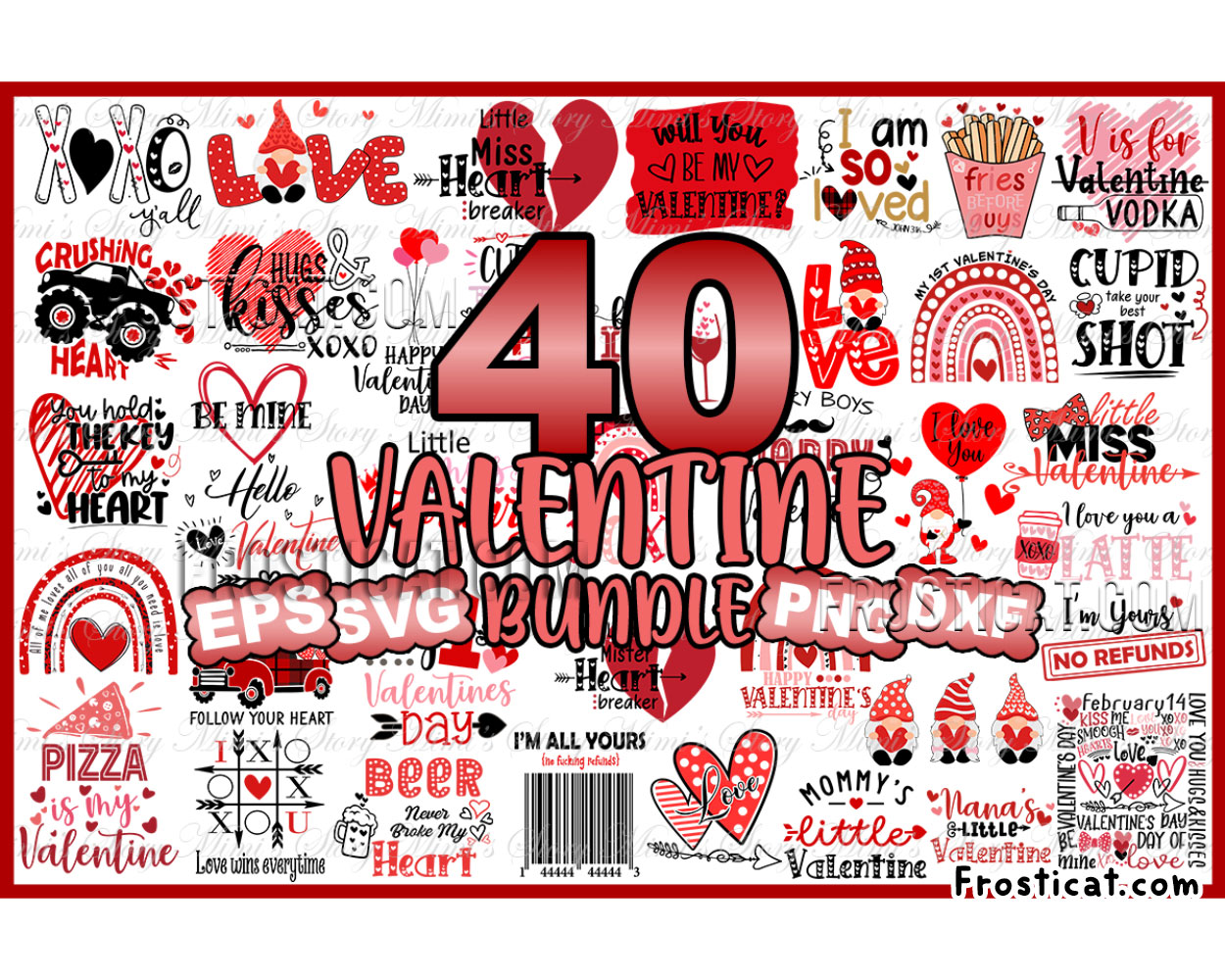 40 Valentines Day Svg Bundle, Love Svg, Xoxo Svg