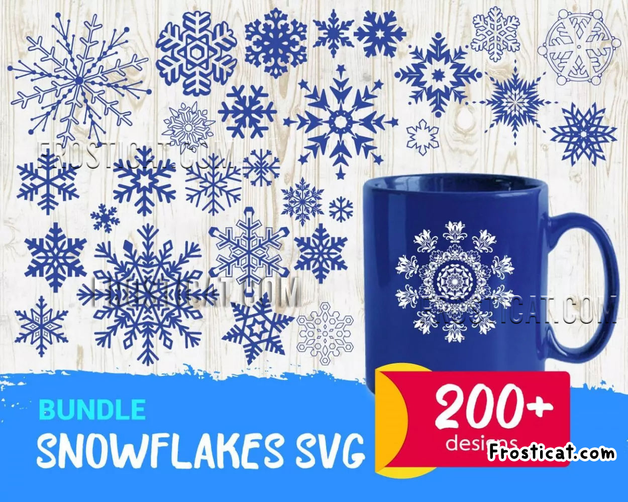 200 Snowflakes Svg Bundle, Snow Svg, Winter Svg